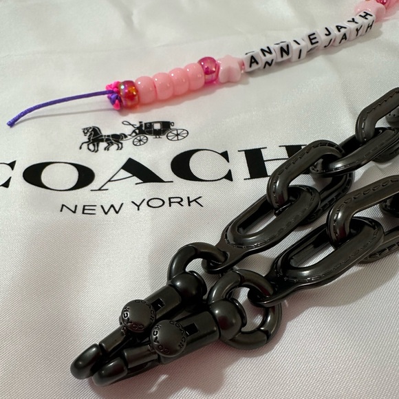 NEW w/o tags - Coach Pewter Black Link Chain Strap *STRAP ONLY, no bag* - Picture 3 of 6